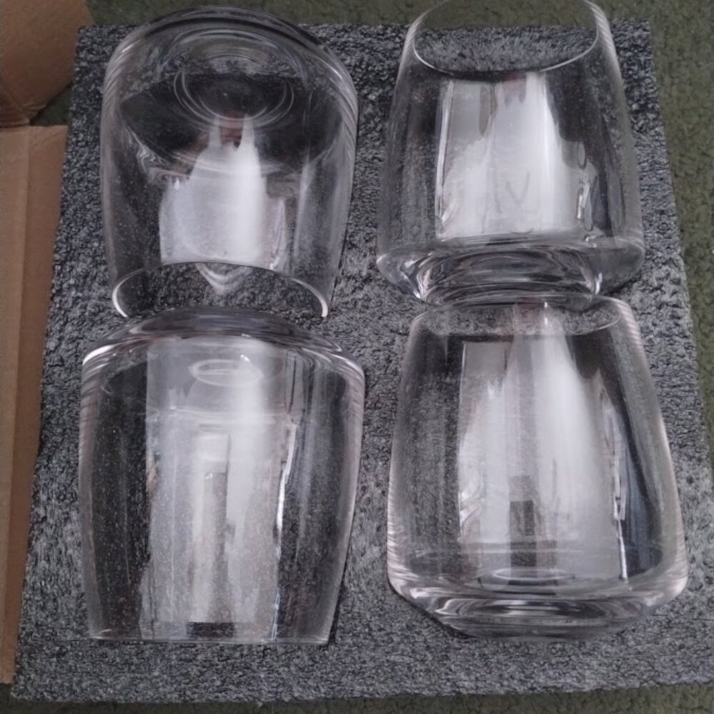 4 Rovsya Hand Blown Glass 13.5 oz